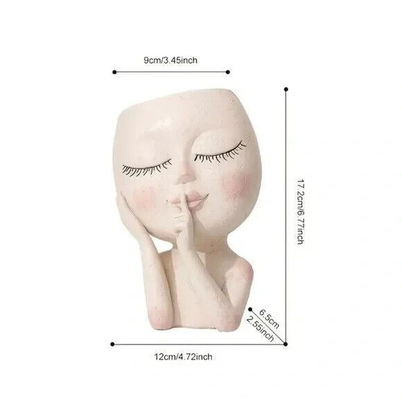 Unique Face Planter Pot - With Drainage Hole (coffee) - Picture 2 of 2